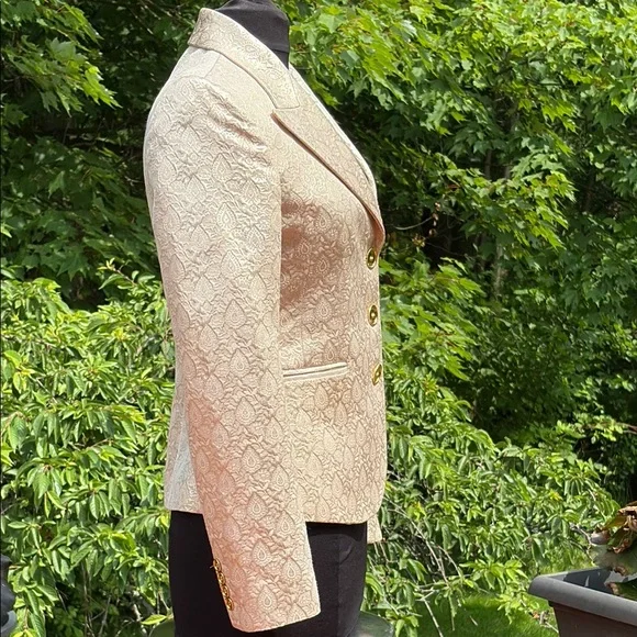 MICHAEL Michael Kors Cream Tailored Blazer pale, pink and white gold - Picture 4 of 16